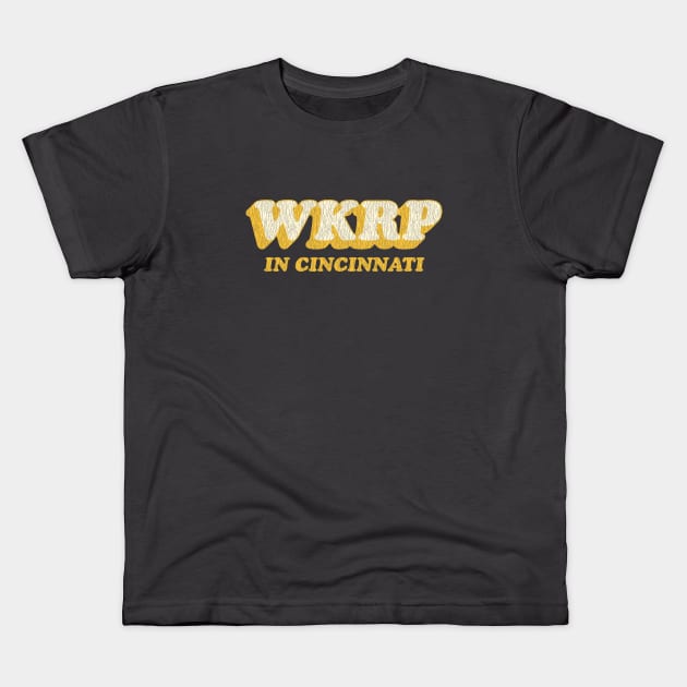 WKRP in Cincinnati Vintage Yellow Kids T-Shirt by Sayang Anak